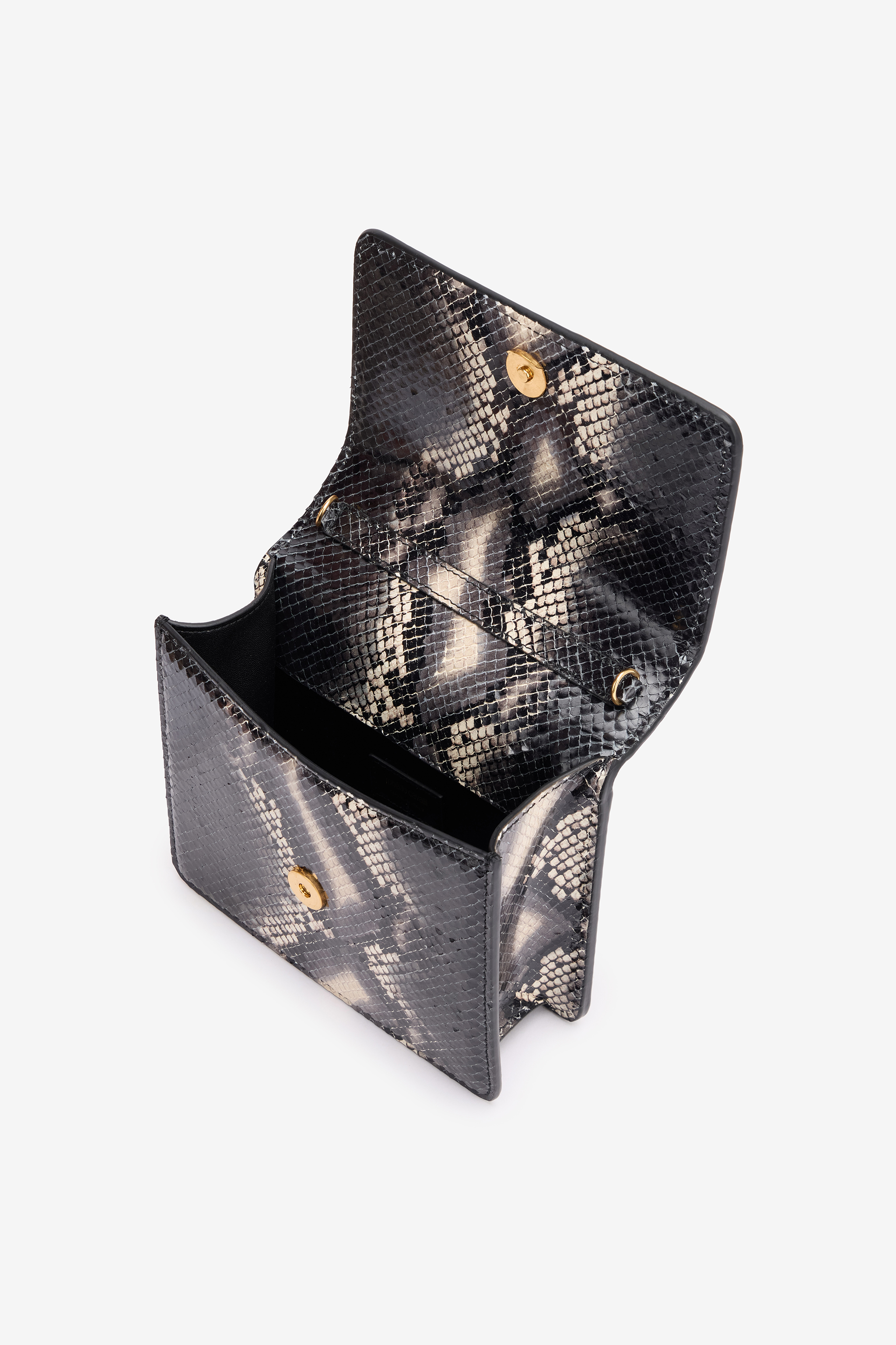 Roberto Cavalli Python-print Roar Bag In Black/white