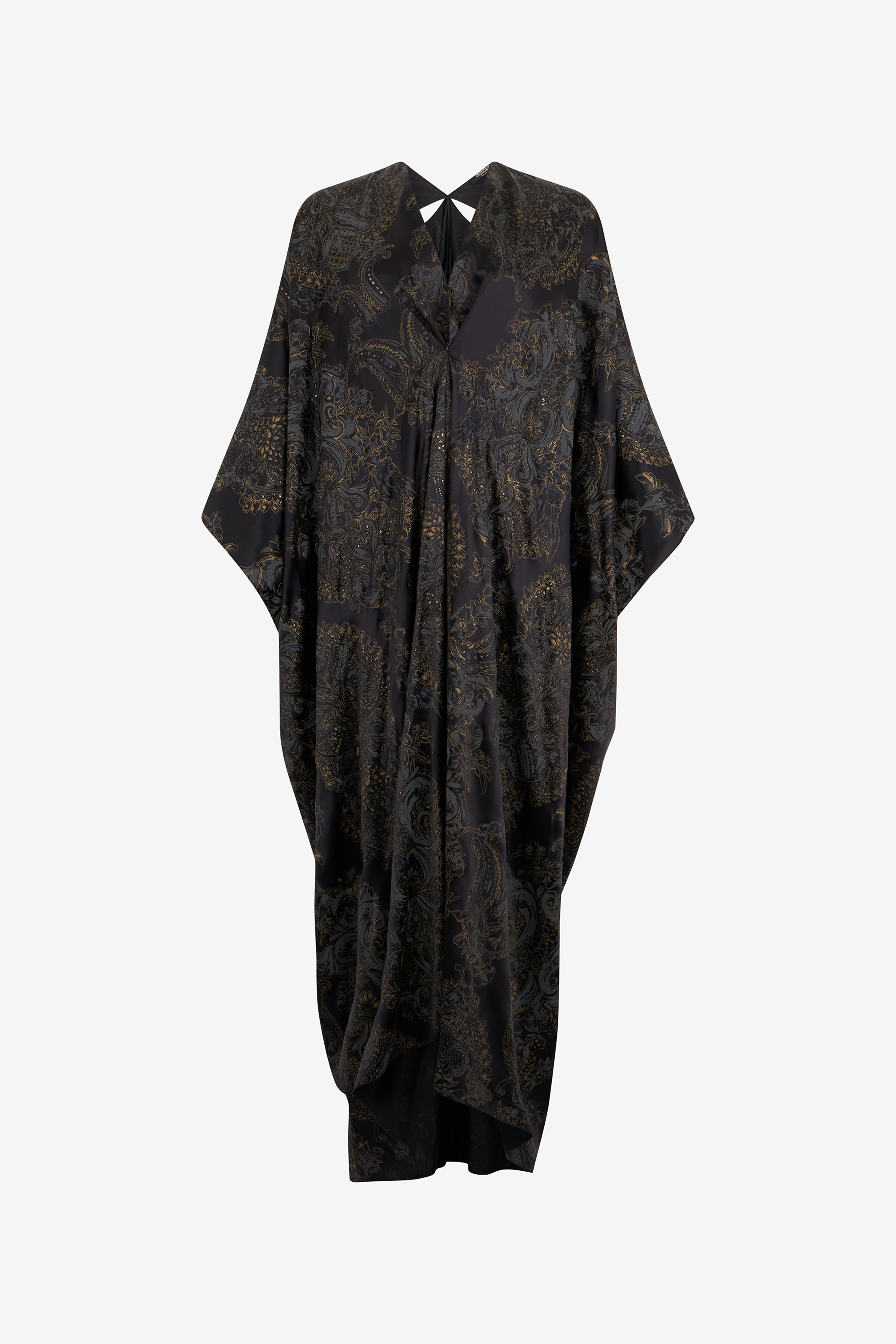 Roberto Cavalli Women's Black Ornamental Silk Kaftan - Dresses