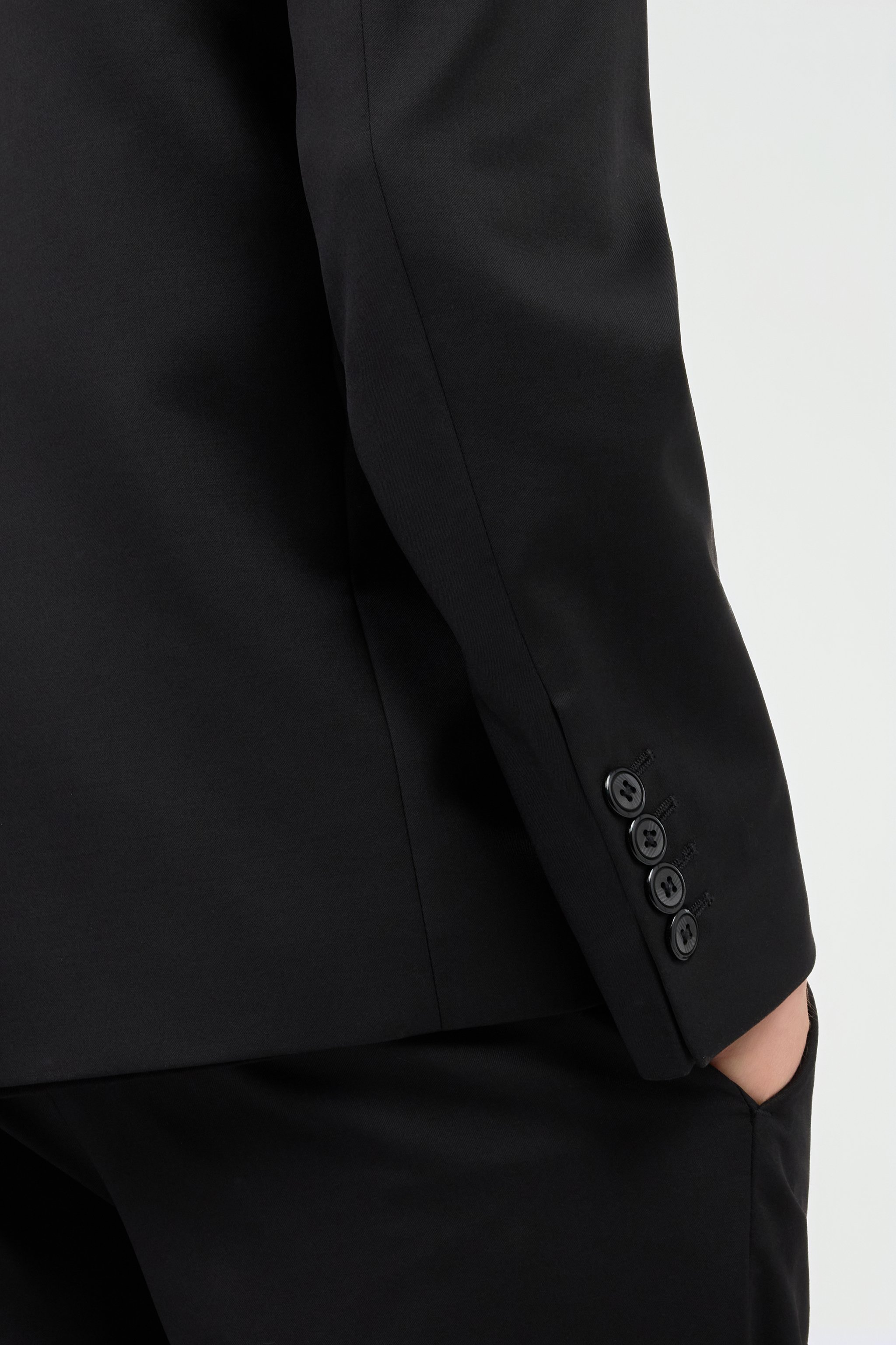 Black Wool Blazer with RC Monogram