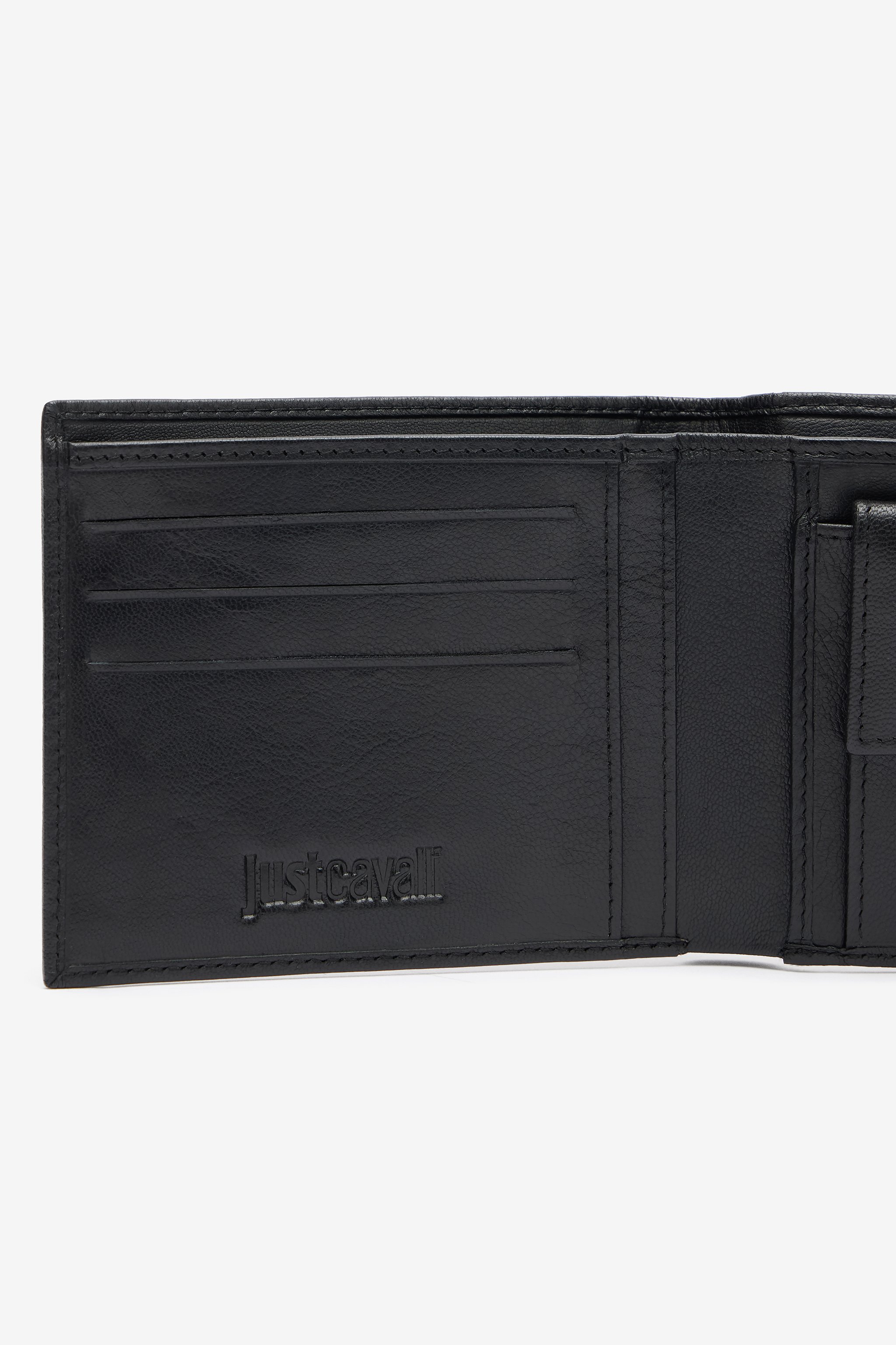 Just Cavalli Black Bifold Wallet with Embossed Logo