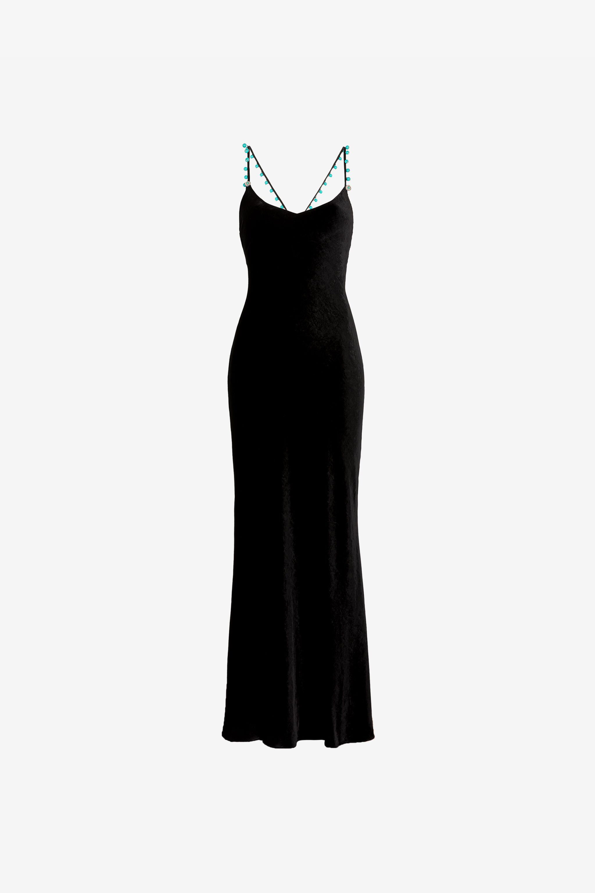 Shop Roberto Cavalli Velvet Slip Dress In Black