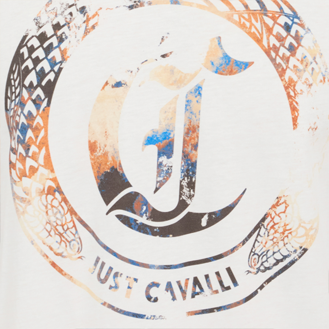 White T-Shirt with JC Monogram and Logo