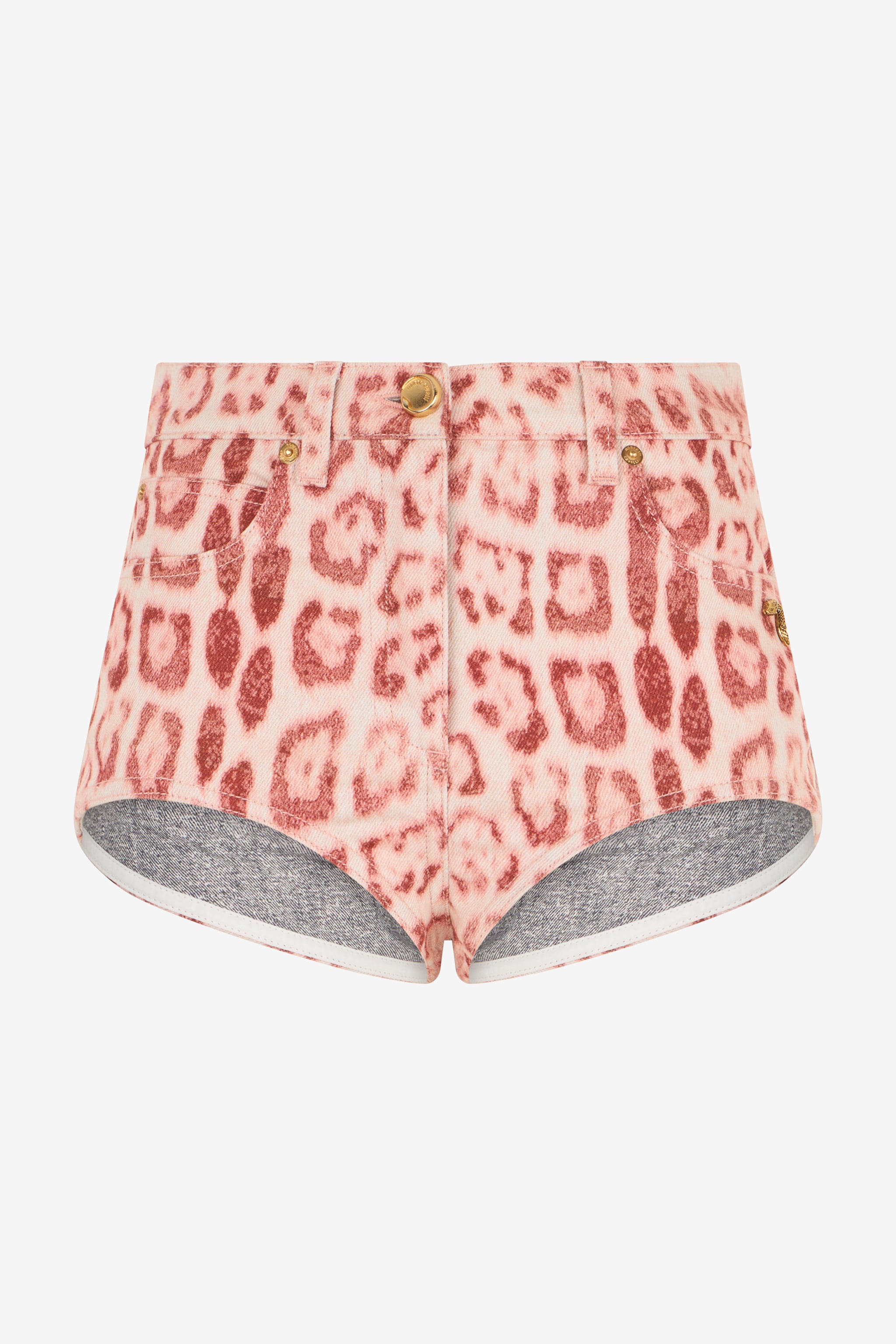 Roberto Cavalli Jaguar Pink Print Shorts