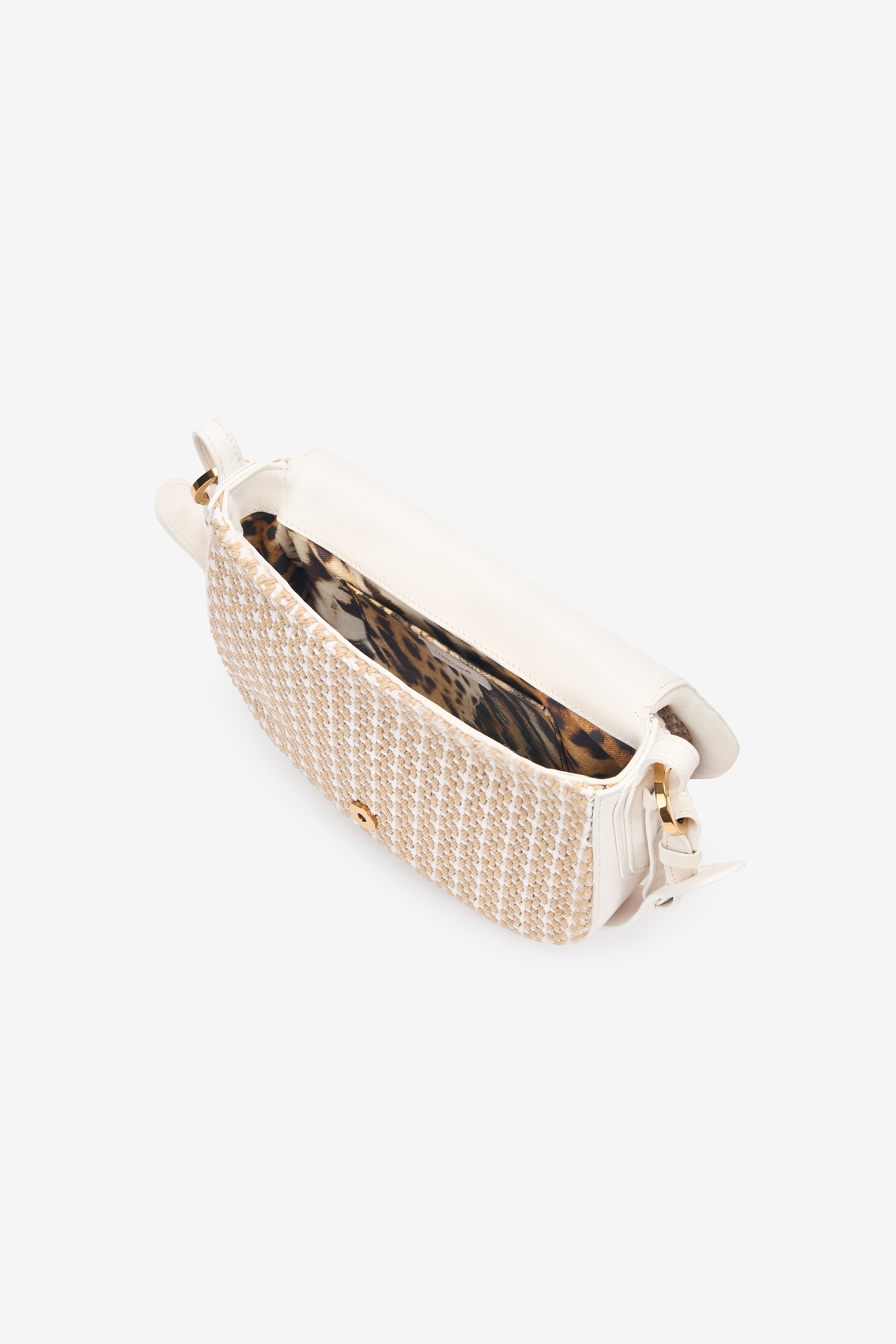 Roberto Cavalli Large Fang Shoulder Bag In White