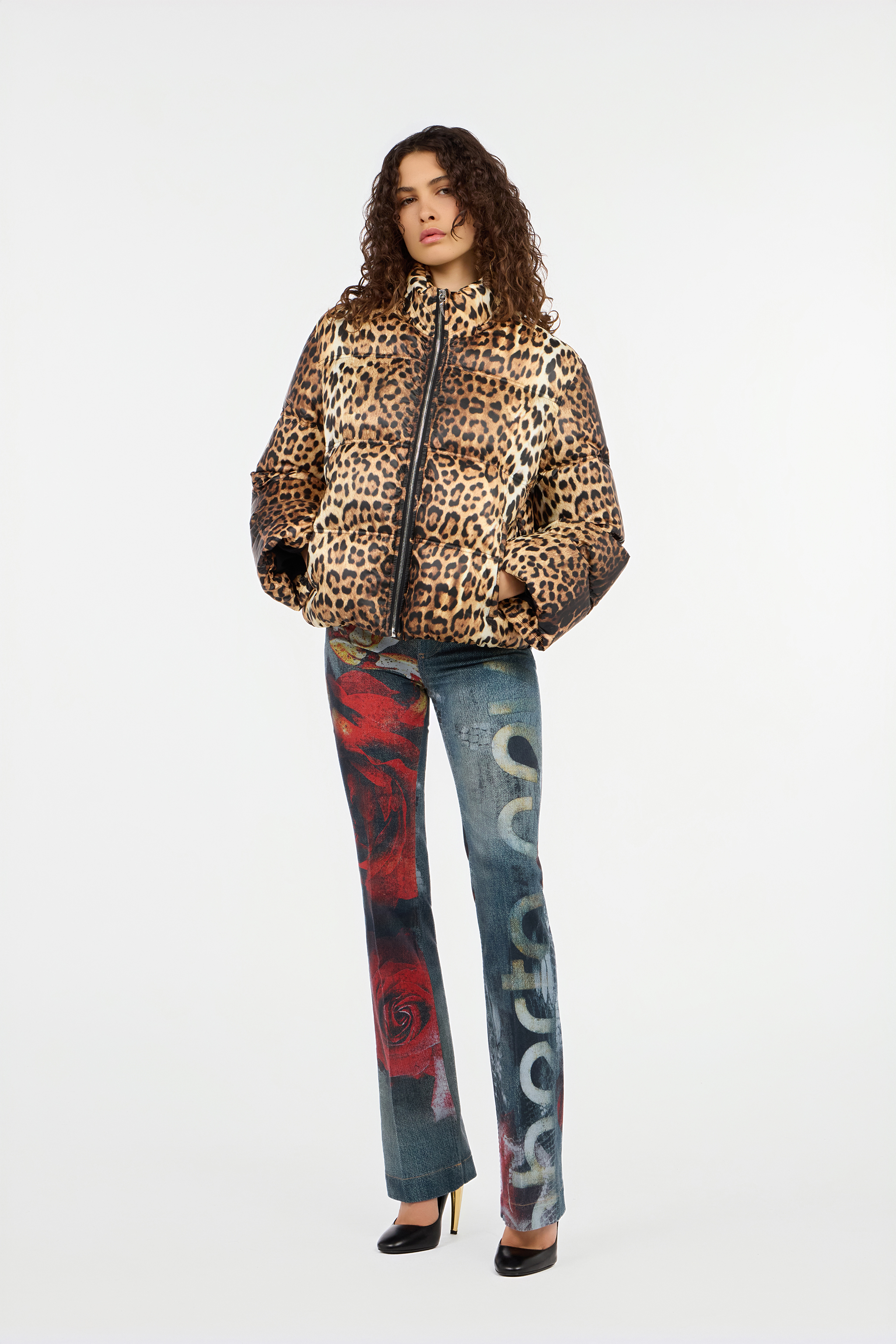 Roberto Cavalli Down Jacket In Light Brown
