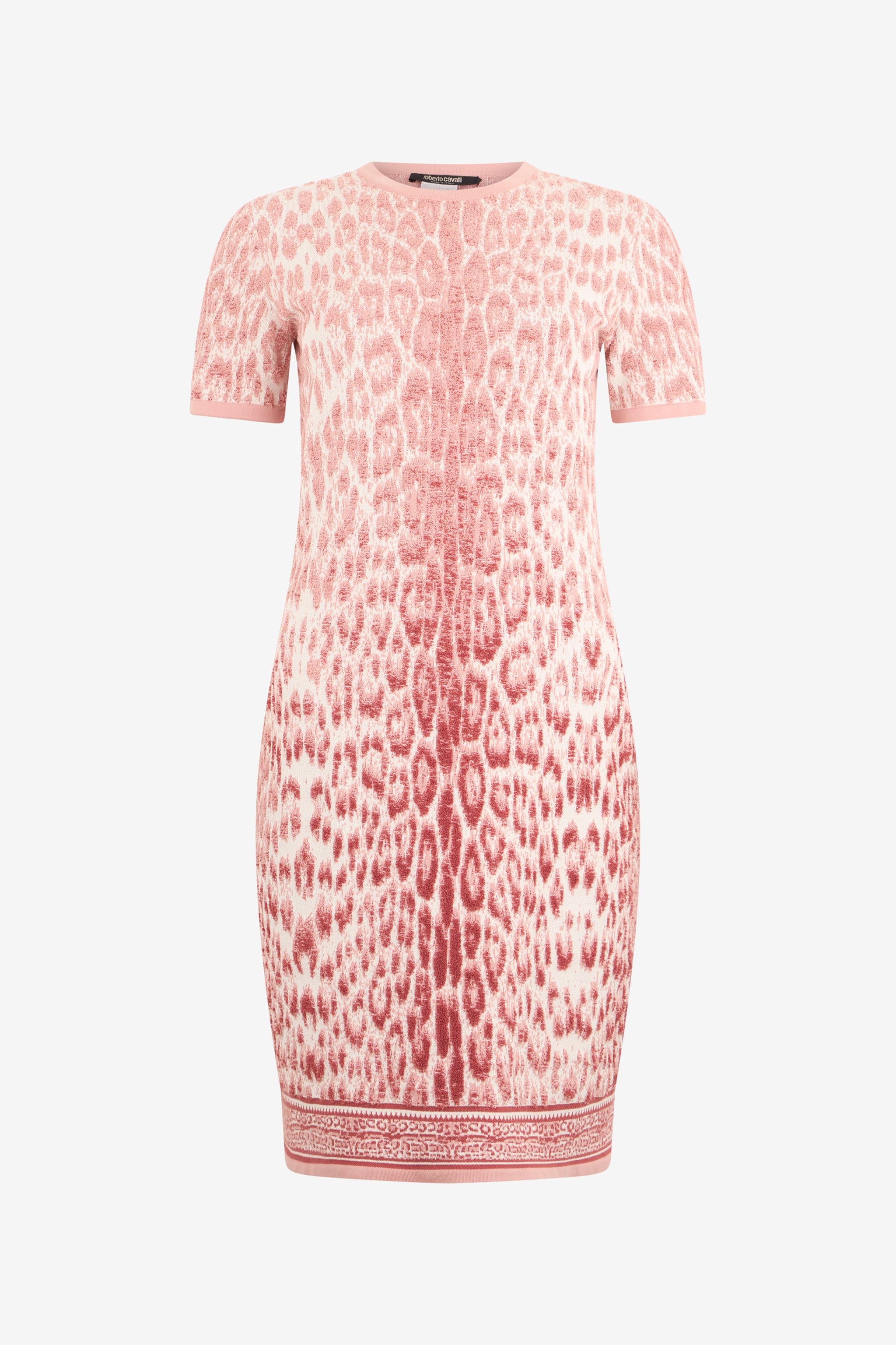 Roberto Cavalli Jaguar Pink Print Midi Dress