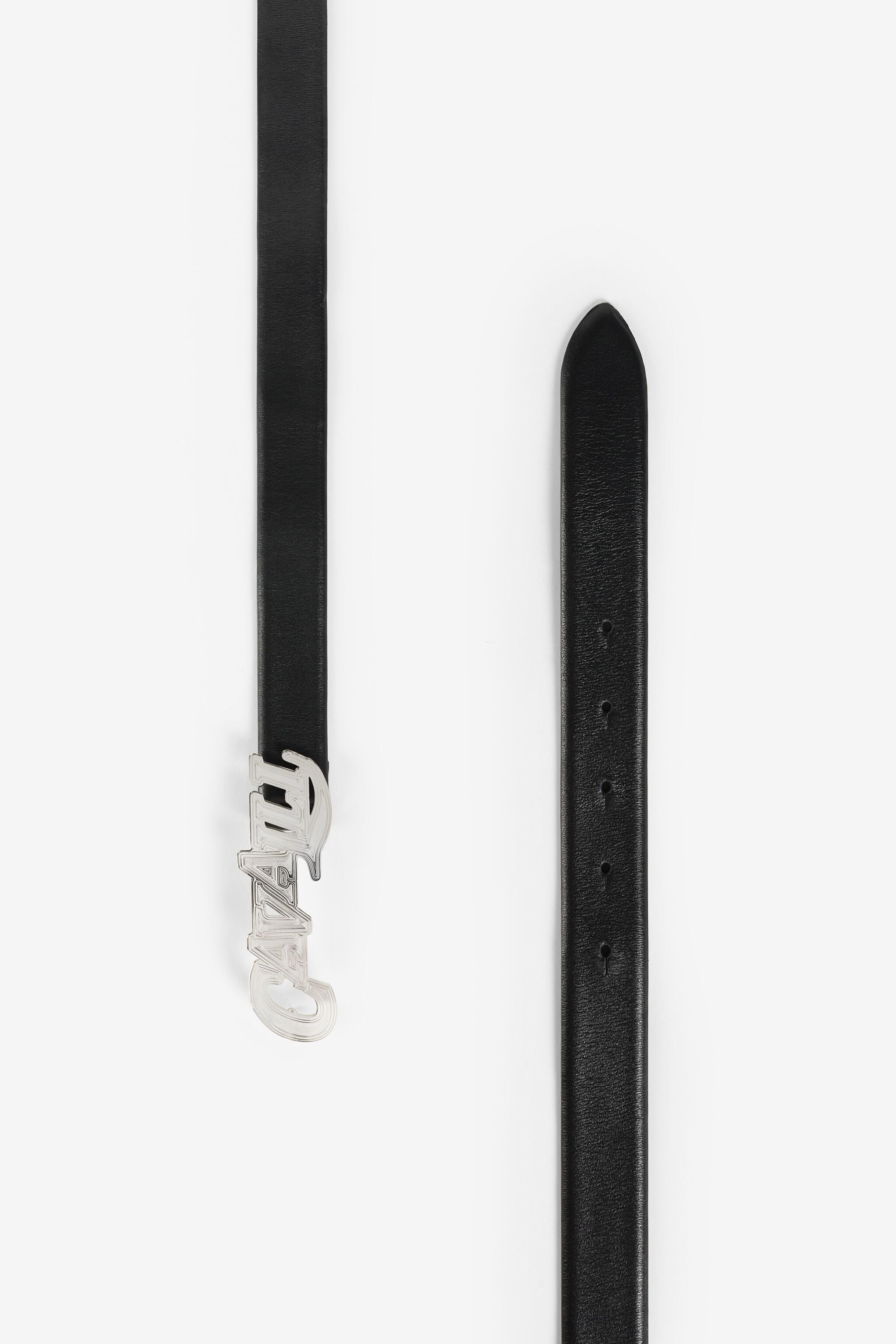 Roberto Cavalli Logo-buckle Leather Belt In Black