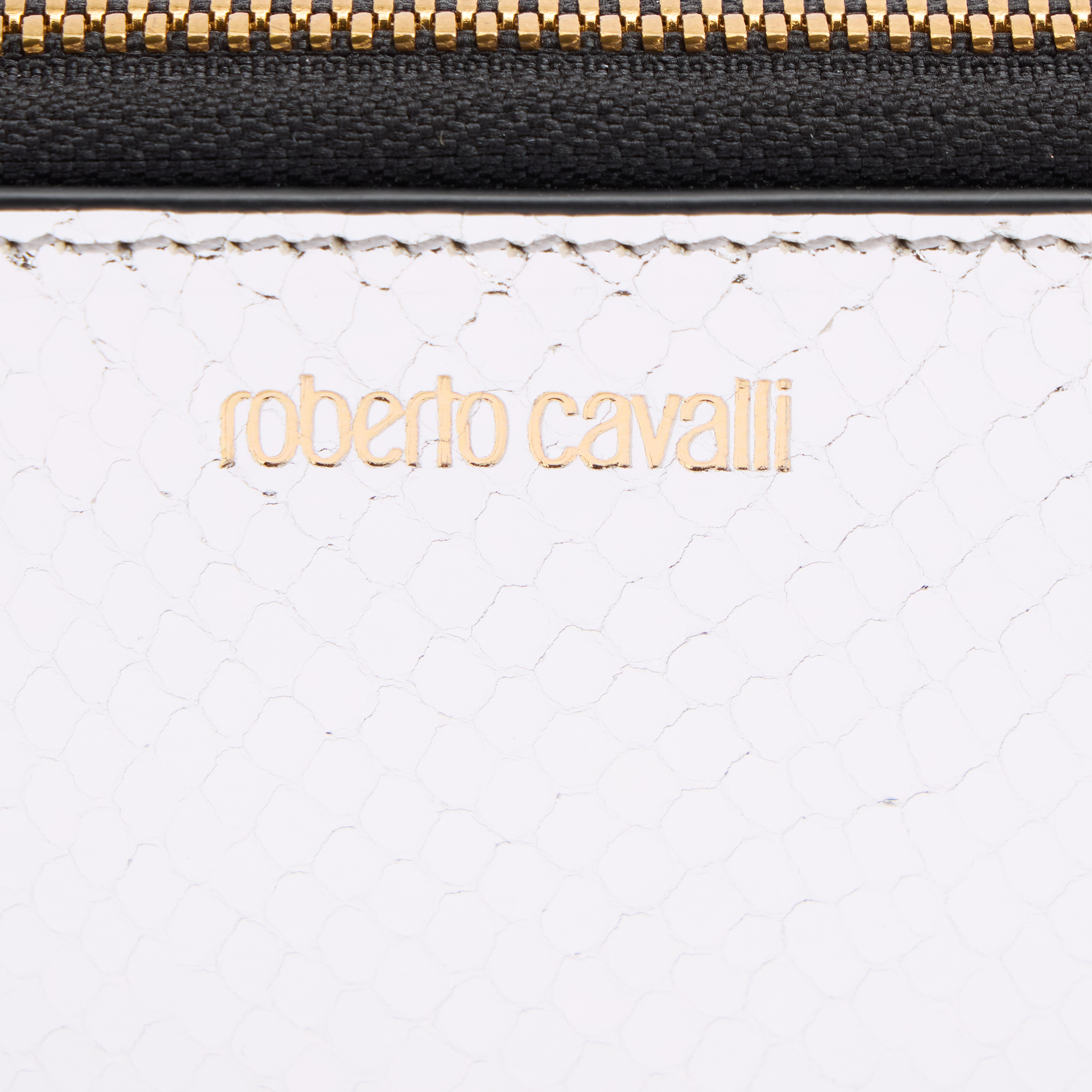 Shop Roberto Cavalli Zip-around Wallet With Snake Print In Silver