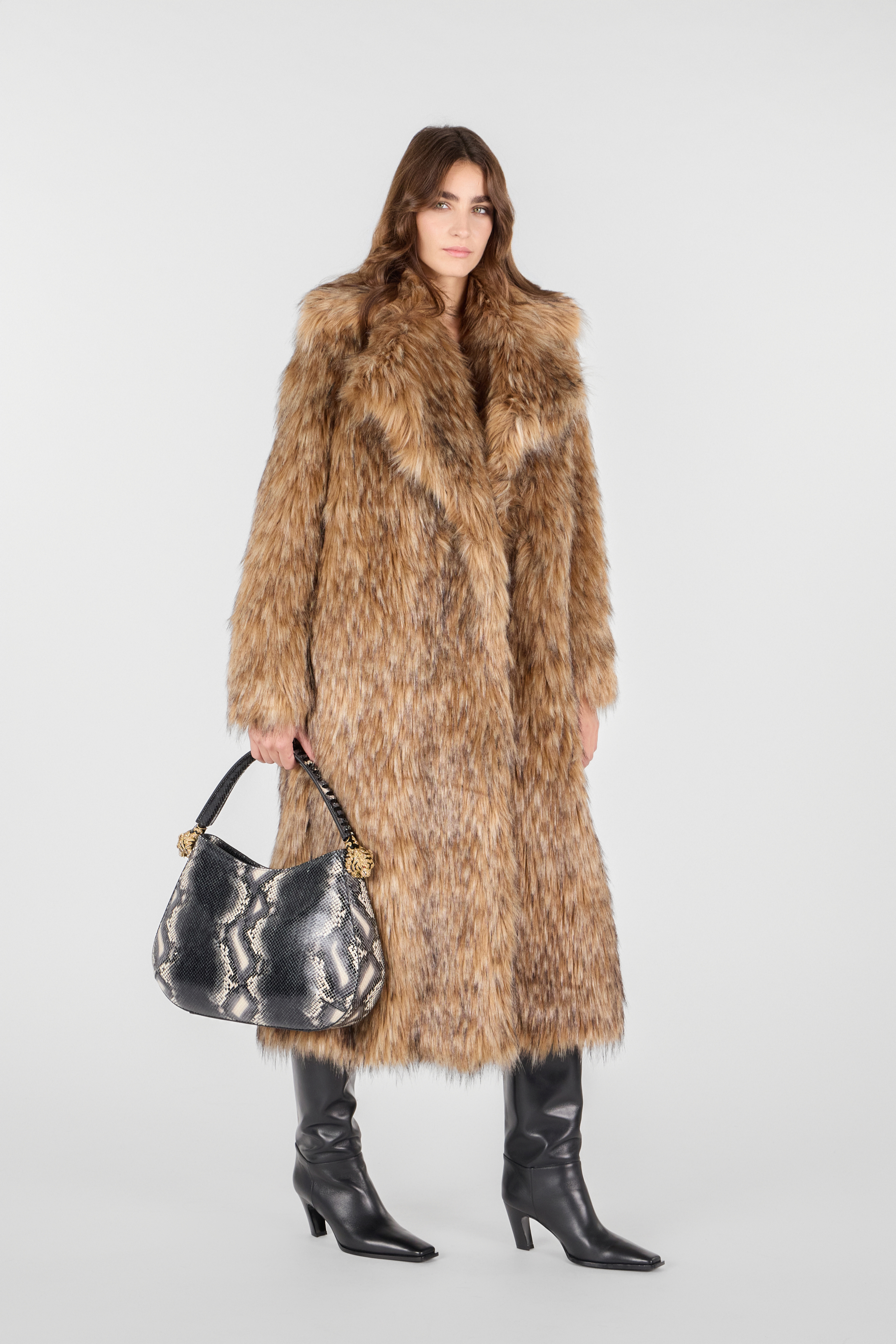 Roberto Cavalli Python-print Roar Bag In Black