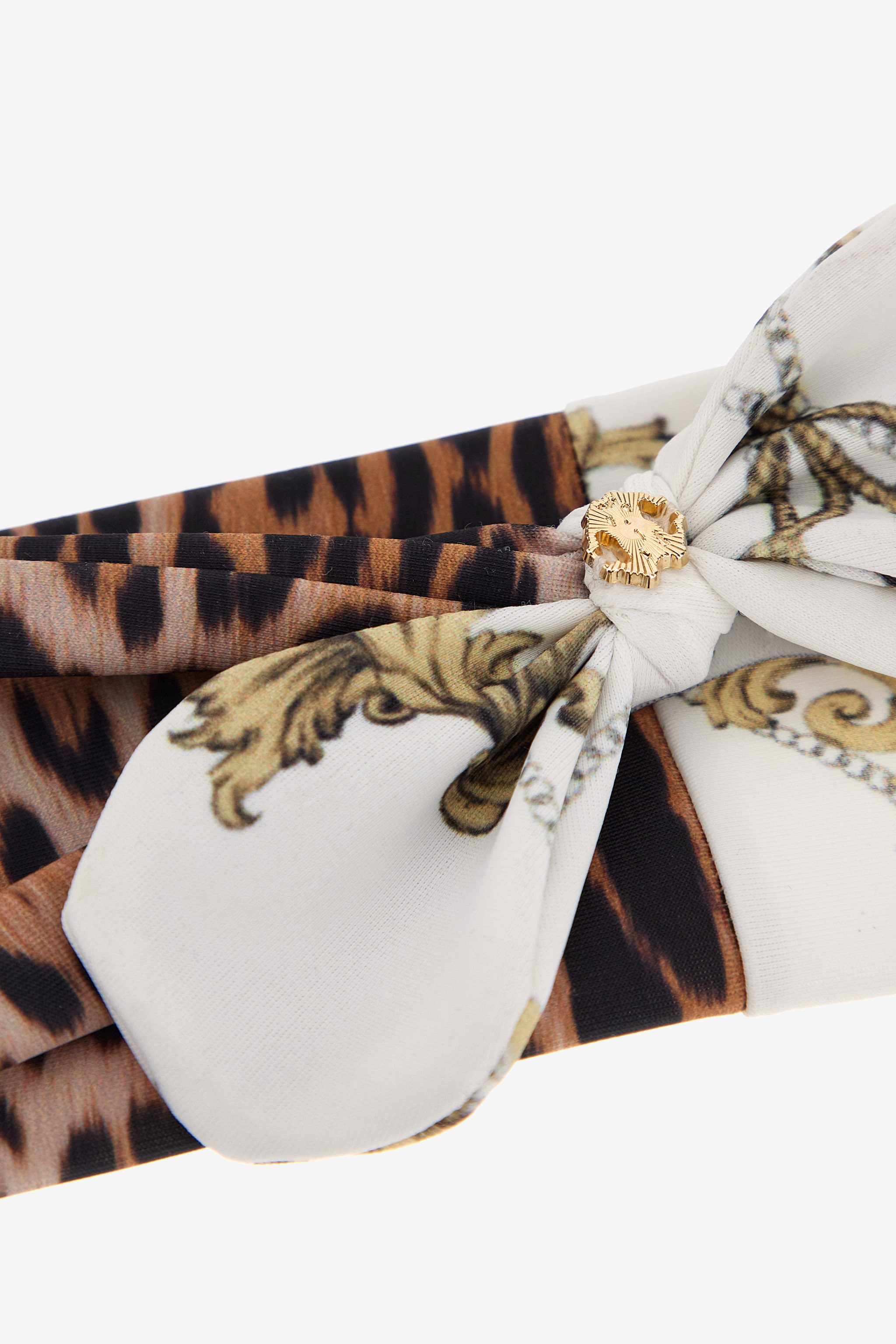 Shop Roberto Cavalli Printed Swimsuit In White