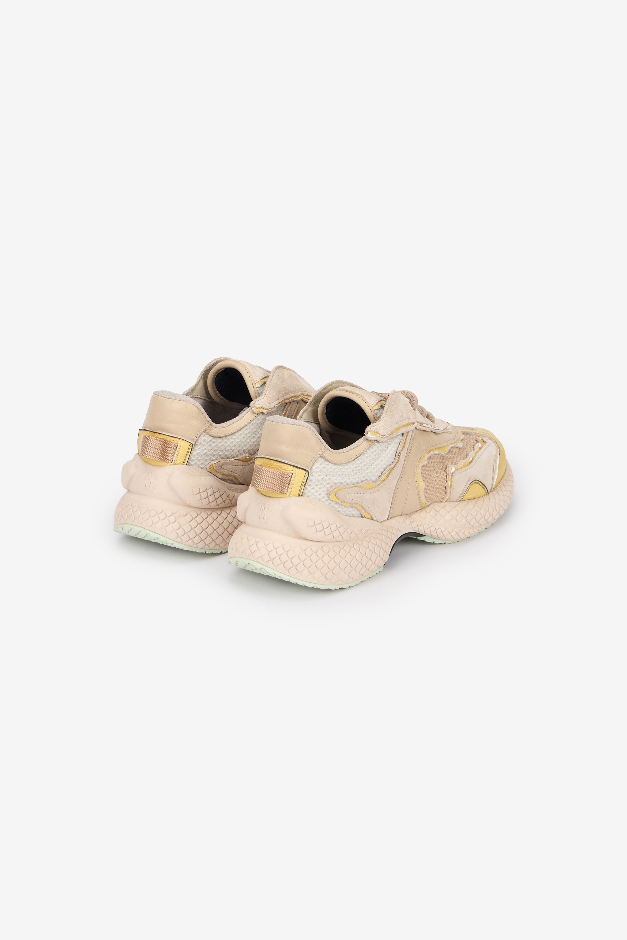 Roberto Cavalli Serpentine Sneaker In Neutral