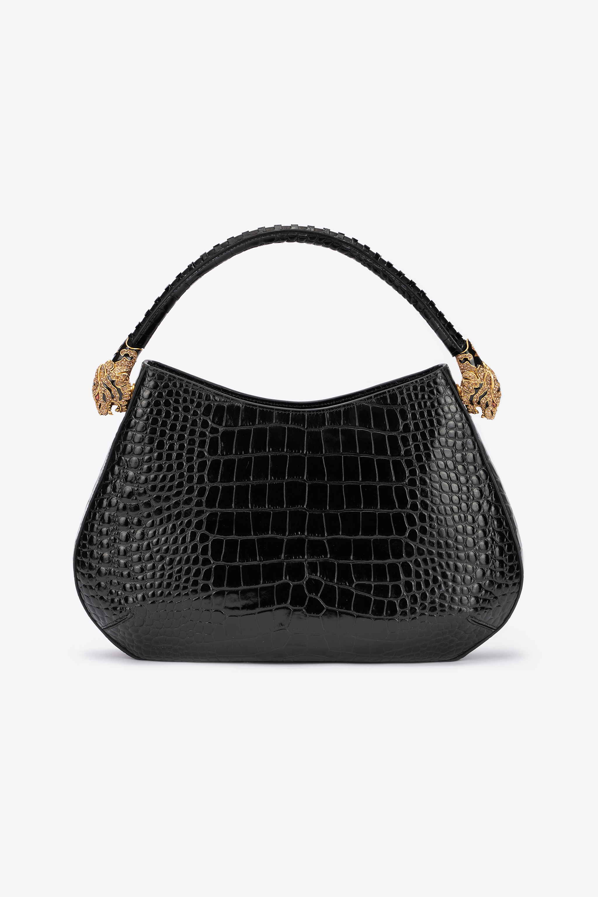 Roberto Cavalli Roar Big Hobo Handbag In Black