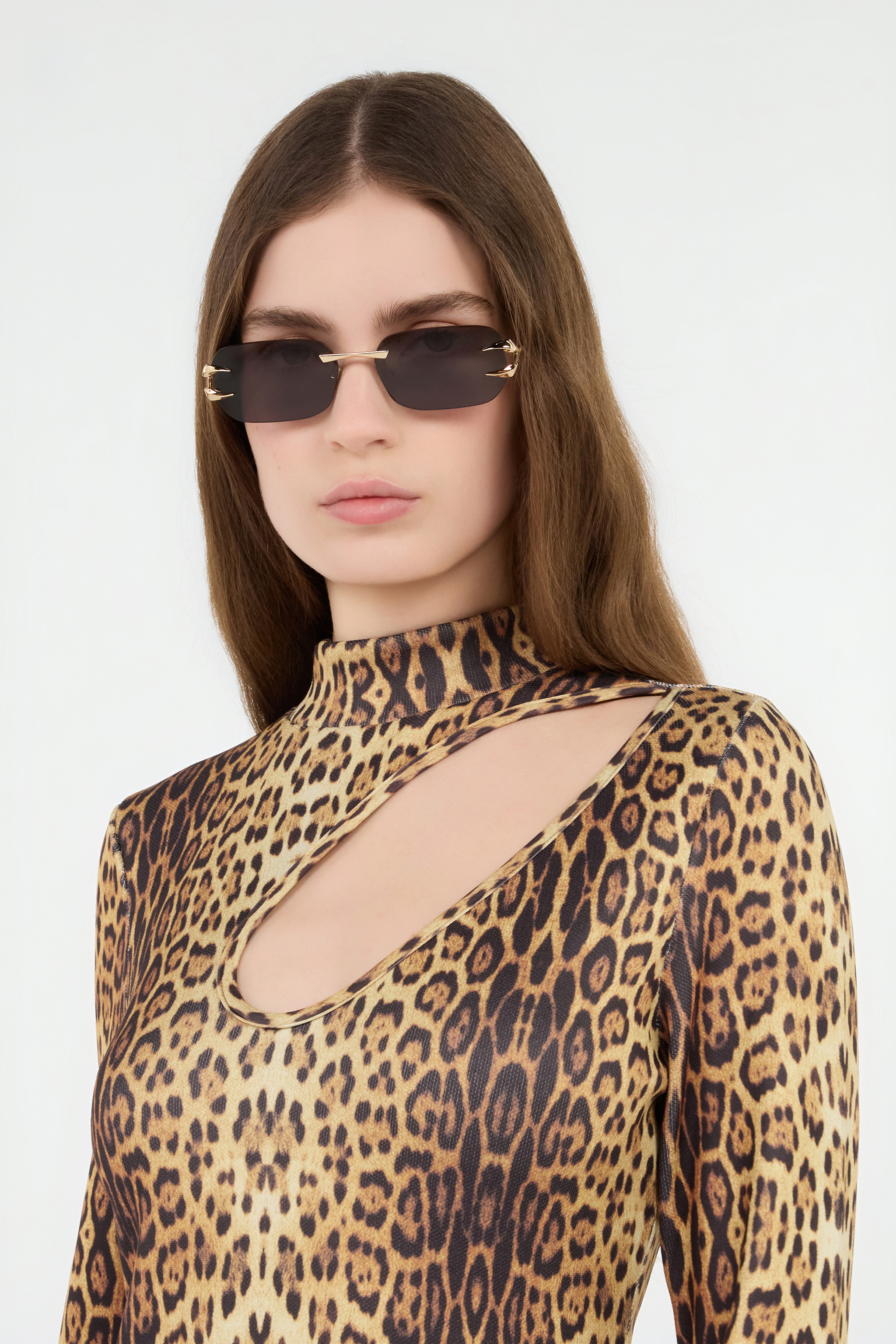 Metal rimless sunglasses