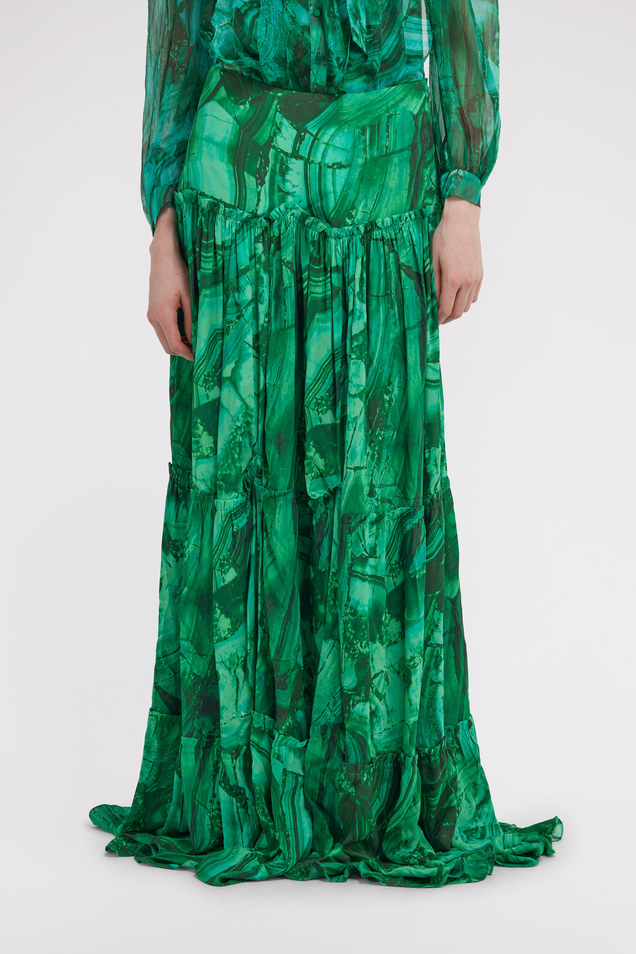 Roberto Cavalli Graphic Print Skirt In Green