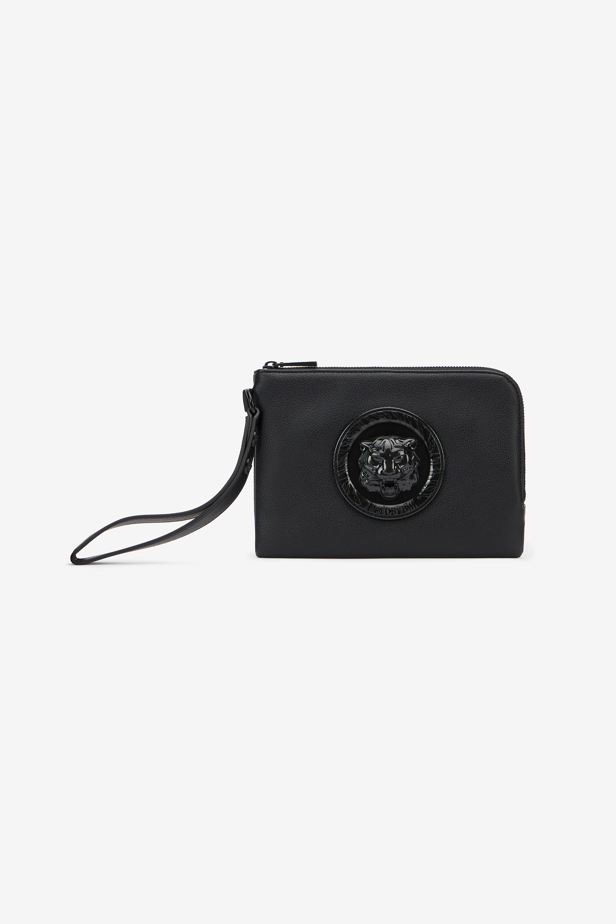Roberto Cavalli Men's Black Wallet With Embossed Tiger - Wallets