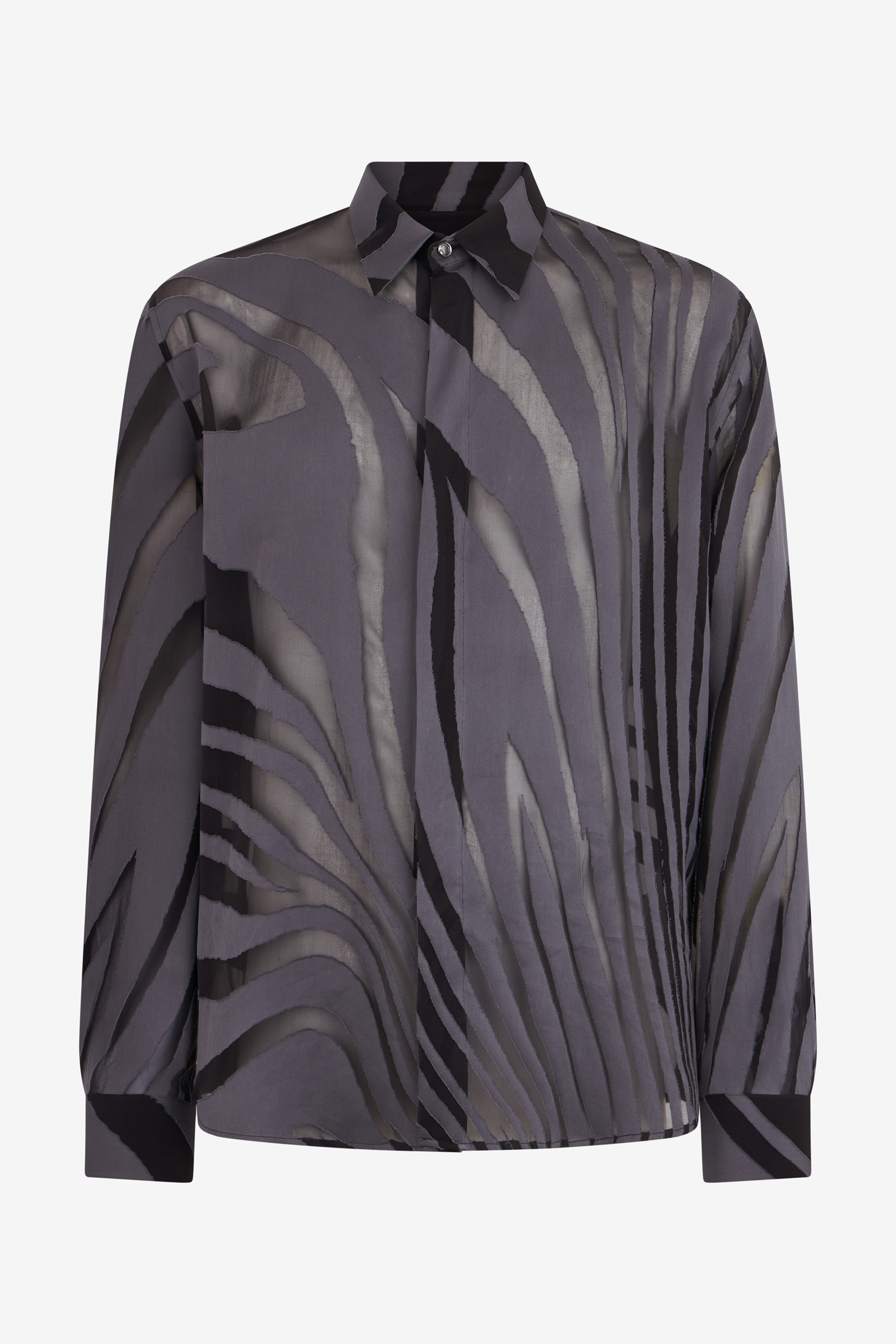 Roberto Cavalli Herren Bluse Mit Ray Devoré Muster - Hemden Black