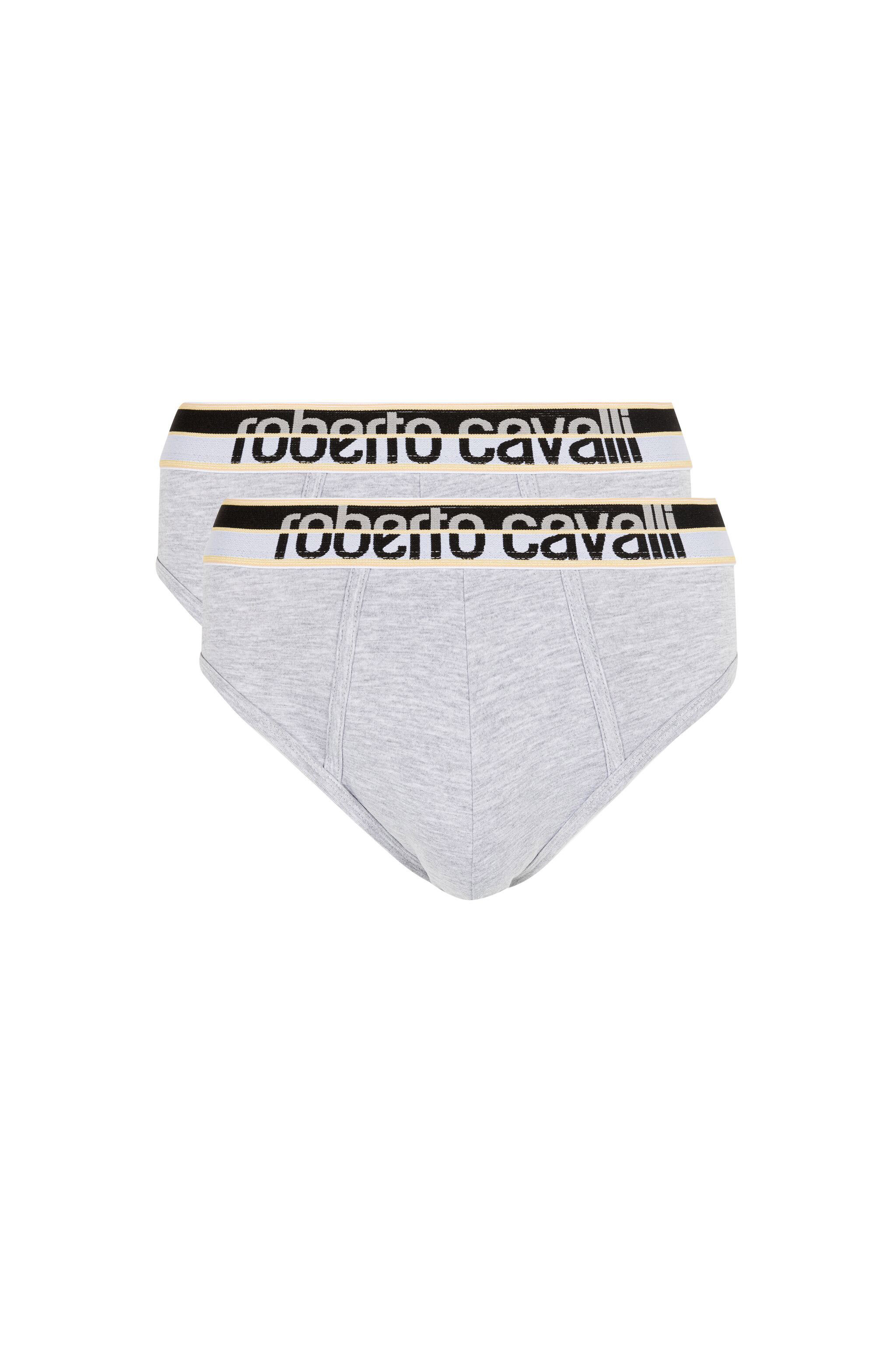 Roberto Cavalli Logo Briefs In Gray