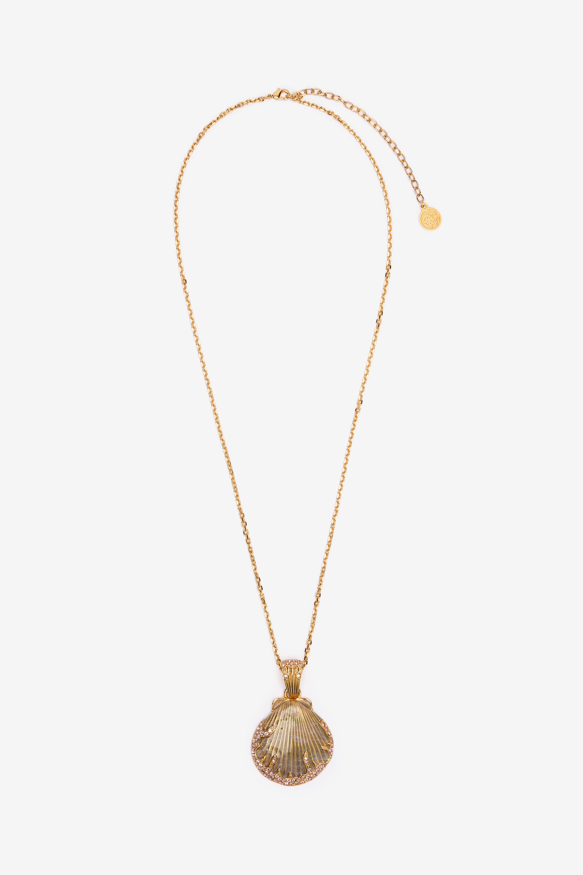Roberto Cavalli Necklace With Decorated Shell In Gold