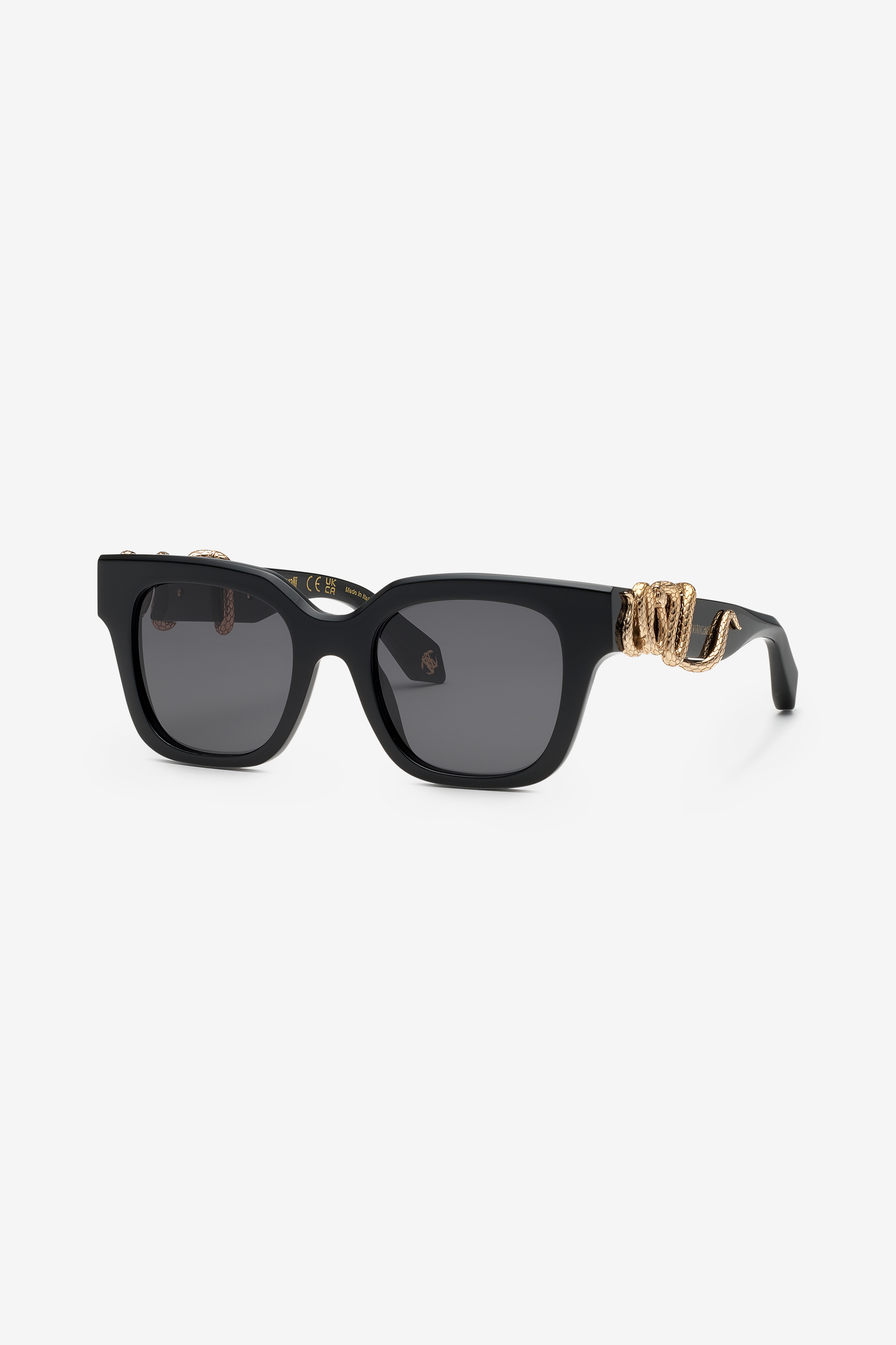 Roberto Cavalli Exclusive Model With Casting Tecnique Manufactured Temples In Shiny Black