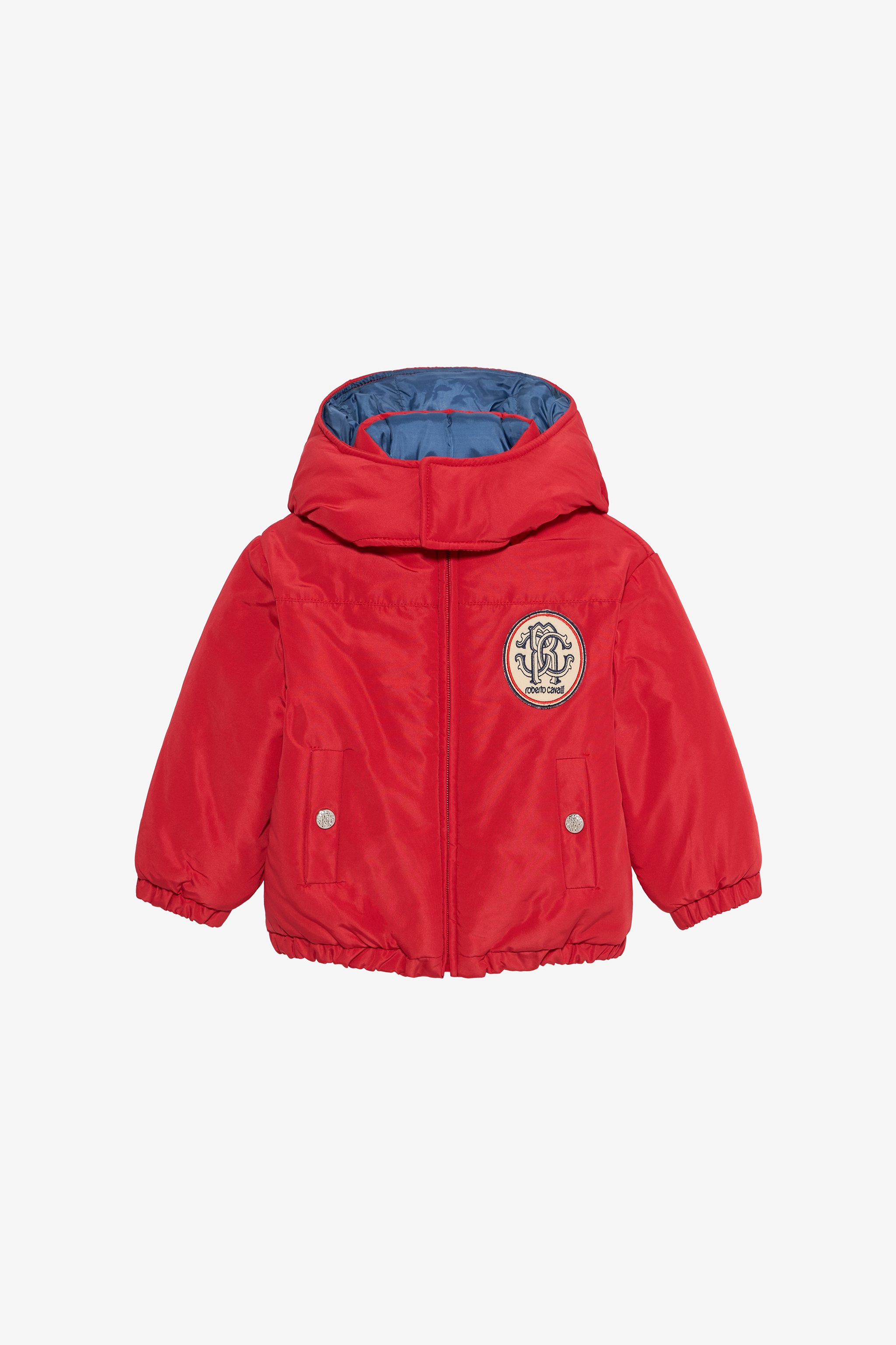 Roberto Cavalli Boys Red Padded Jacket With Hood - Coats & Jackets