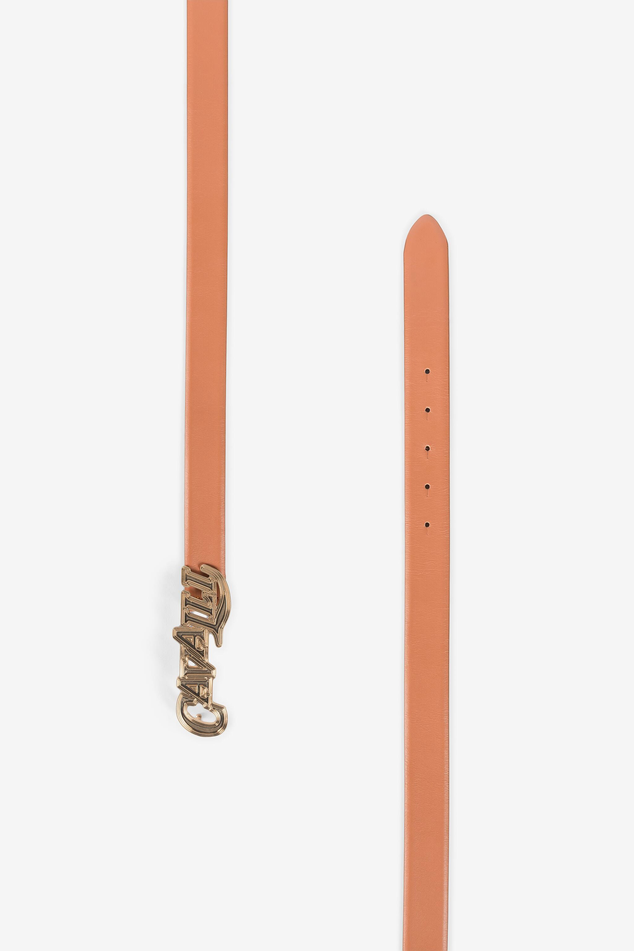 Roberto Cavalli Logo-buckle Leather Belt In Brown