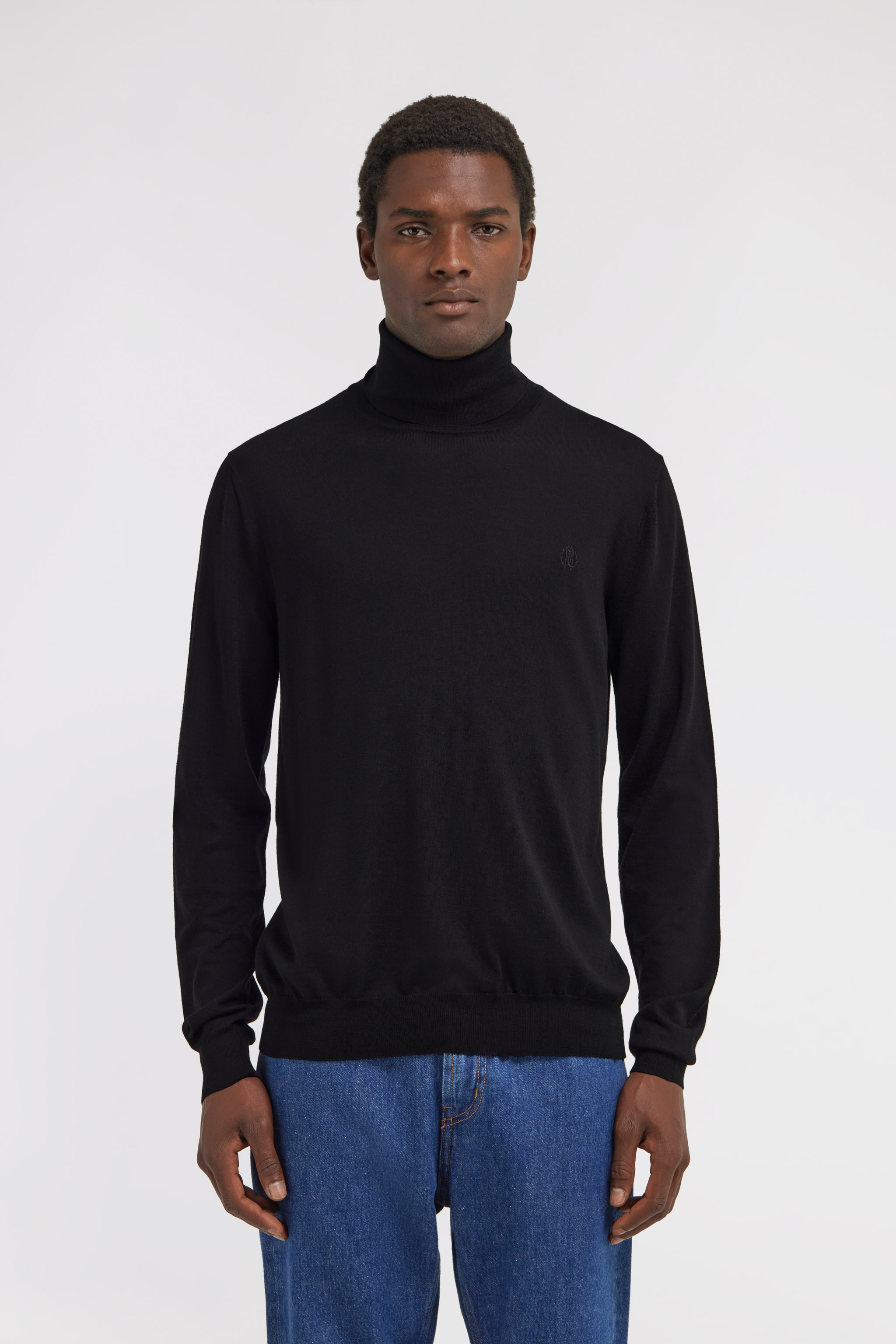 Roberto Cavalli Regular Turtleneck Sweater In Black