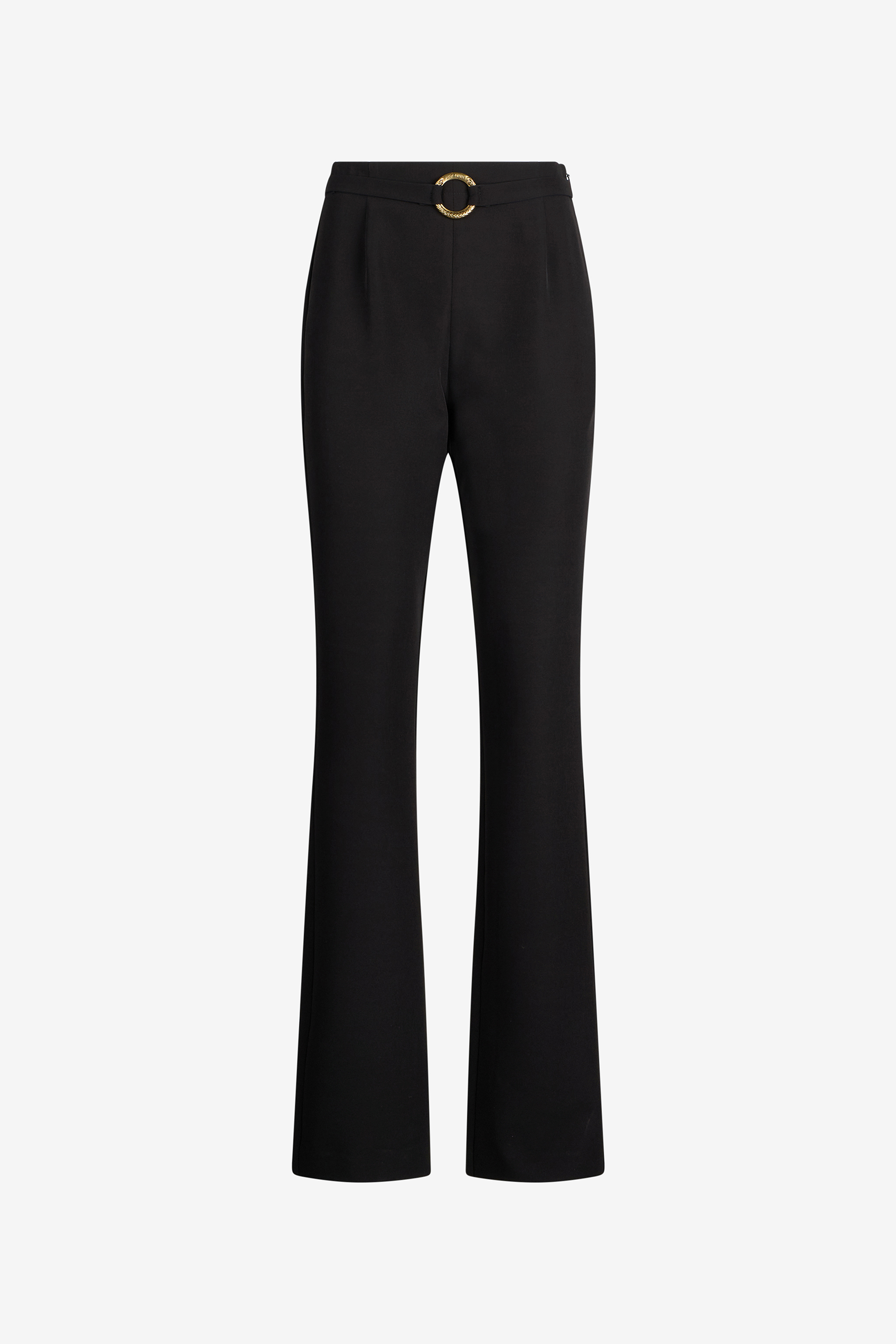 Roberto Cavalli Black Flared Trousers With Buckle In Black