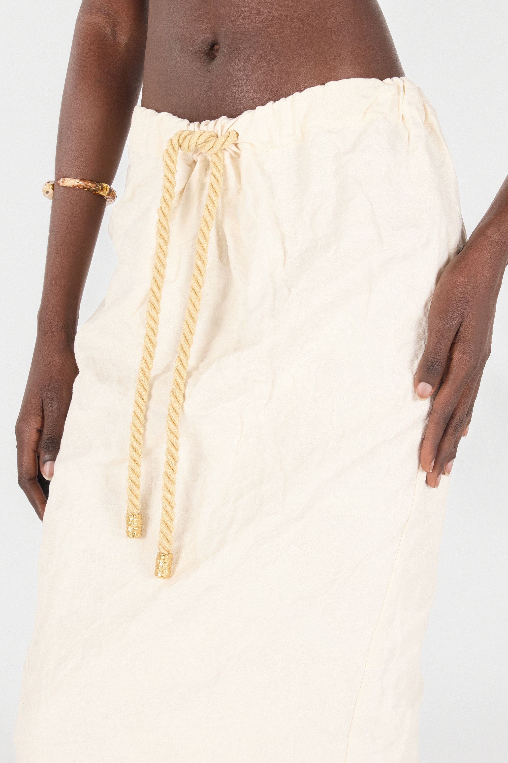 Shop Roberto Cavalli Midi-rock Mit Kordelzug In Ivory