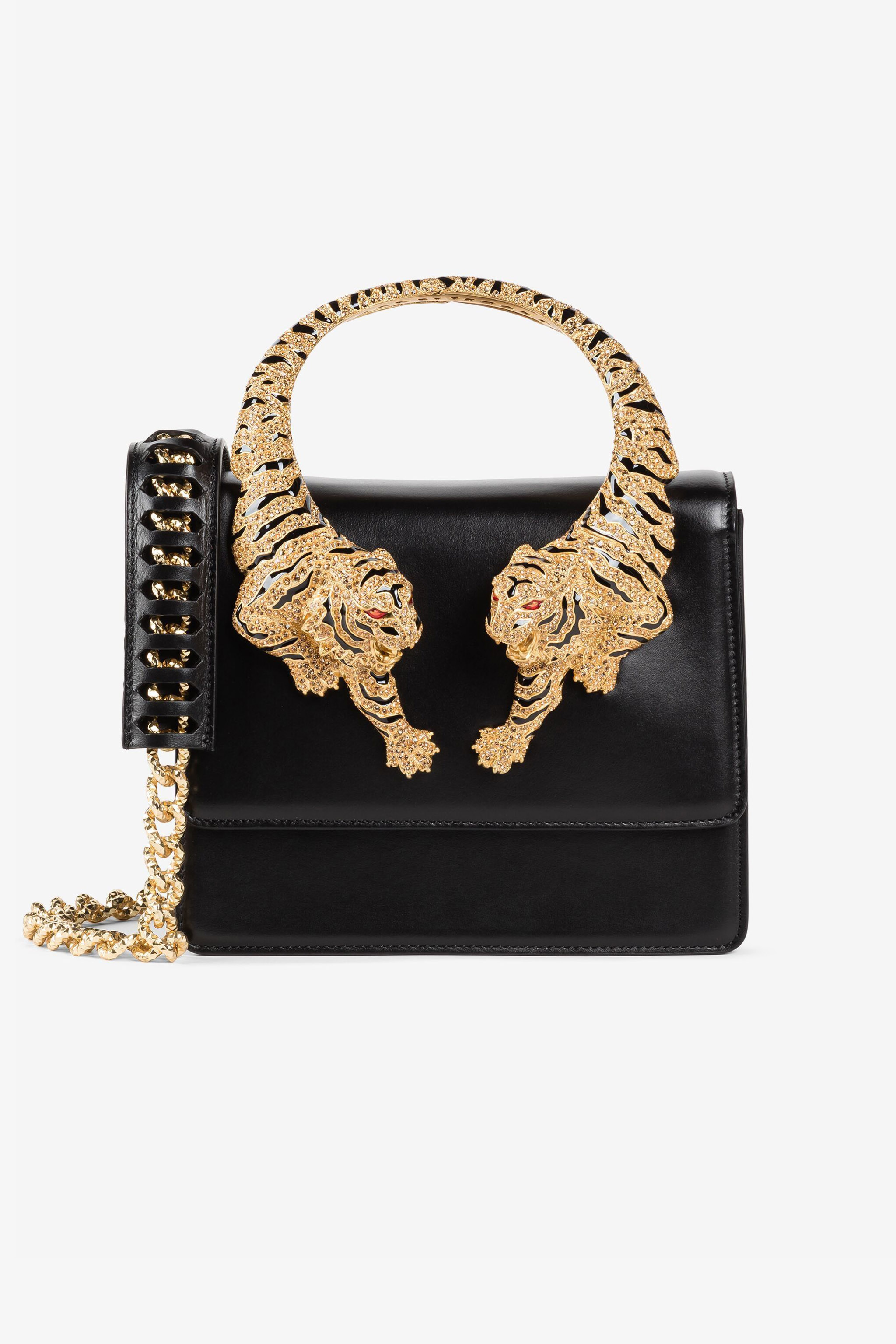 Roberto Cavalli Regina Black Leather And Suede Medium Flap Shoulder Bag,  $1,640 | Forzieri | Lookastic