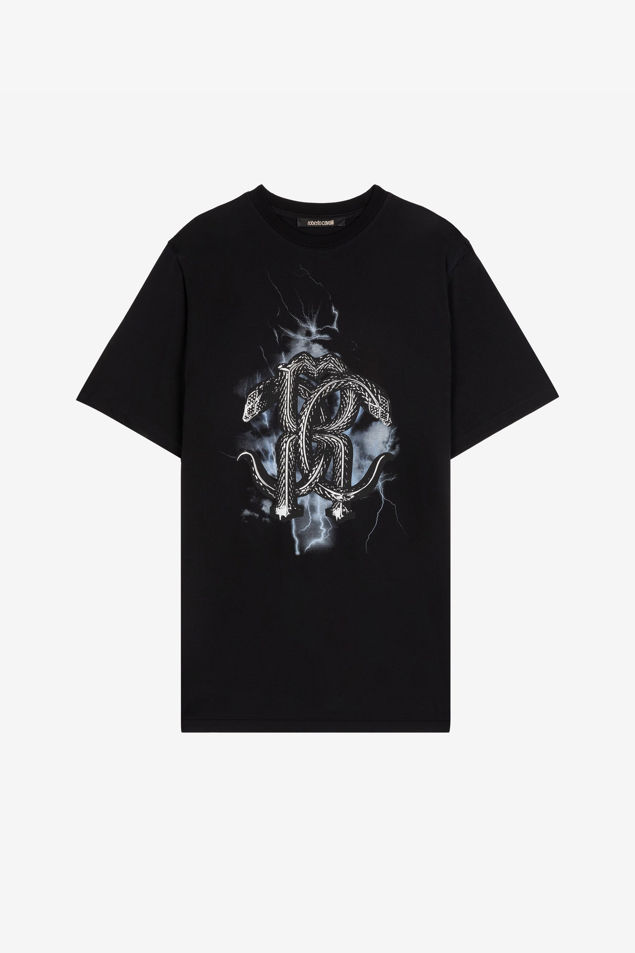 Mirror Snake-Print T-shirt, BLACK, Men