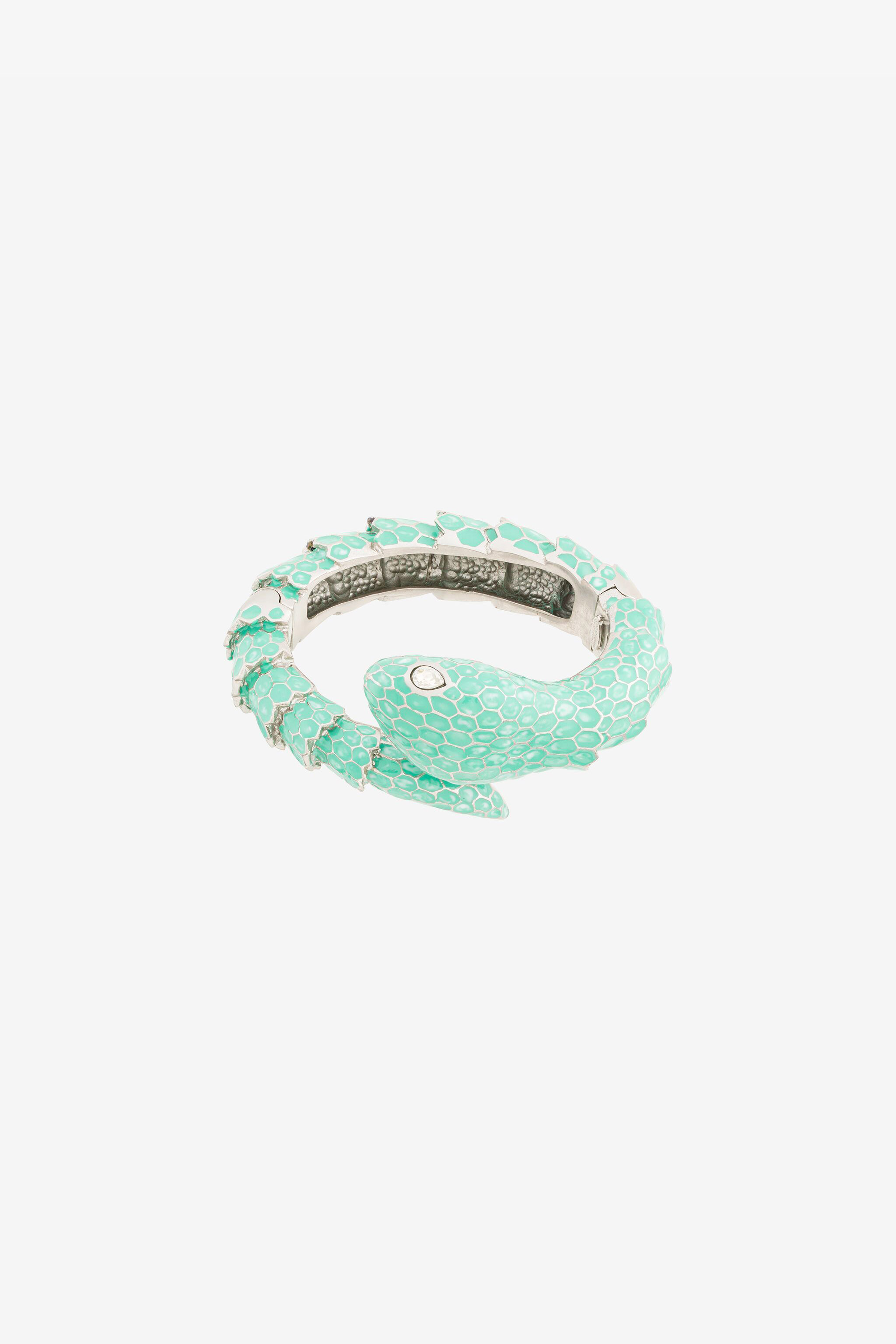 Roberto Cavalli Embellished Snake Bracelet in Metallic