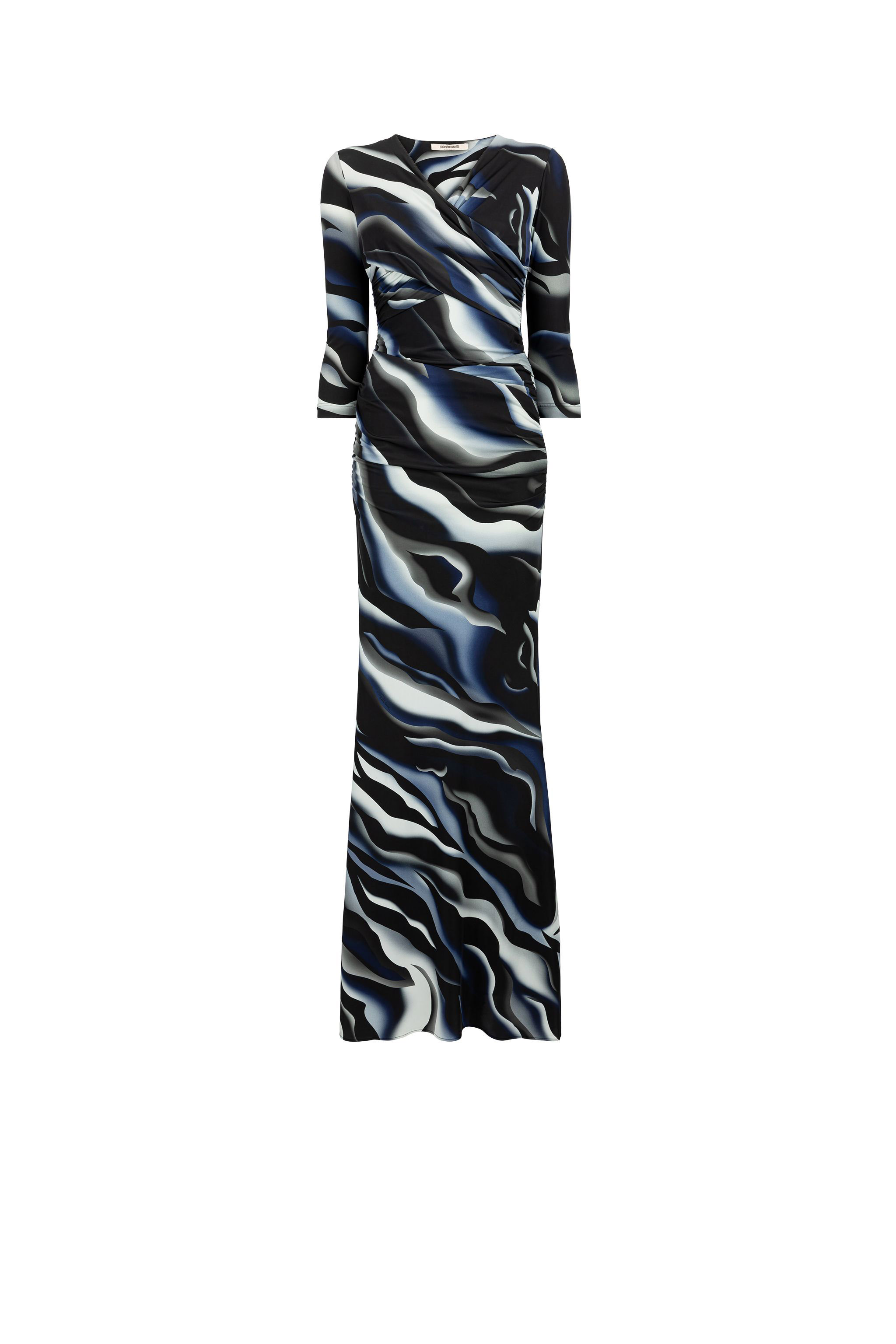 Sistine Chapel-Print Maxi Dress | BLACK/BLUE | Sale | Roberto Cavalli SA
